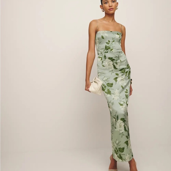 Reformation Frankie Strapless Floral Dress